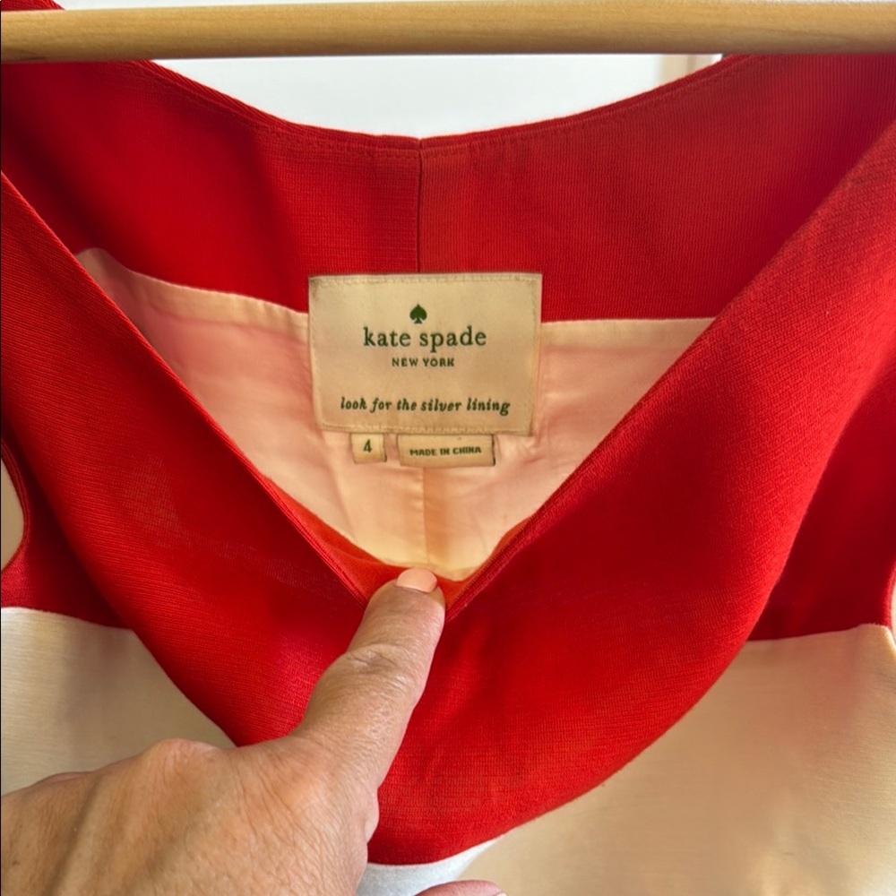 Kate Spade Vibrant Red and White Dress